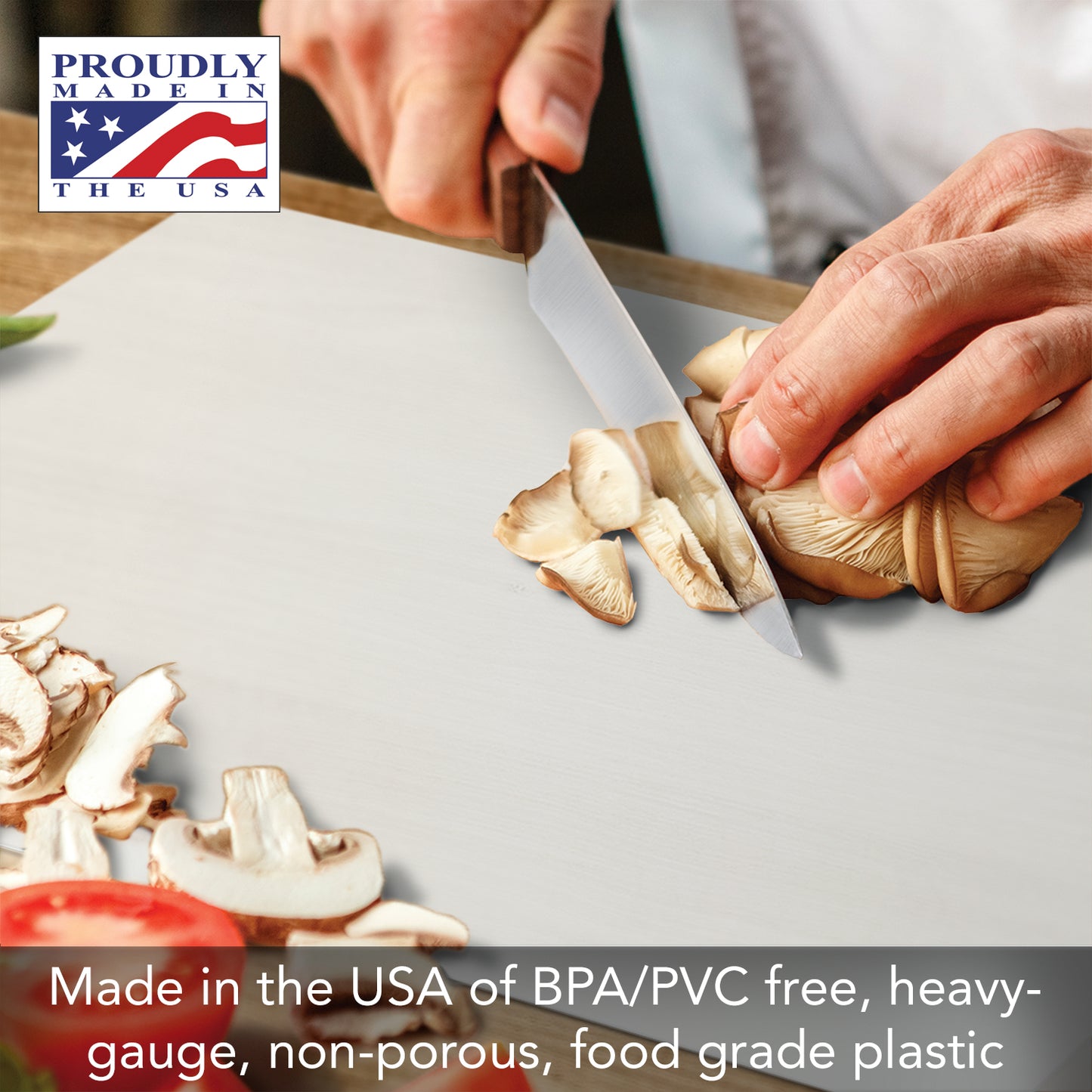 Cut N' Funnel 4 Pack Food Service Grade Heavy Gauge Flexible Cutting Board Mats 9” x 12” Made in the USA