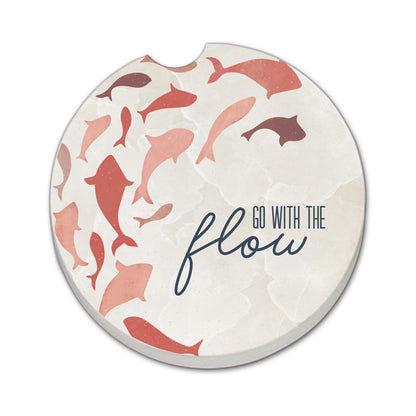 Thirstystone Go with The Flow Single Absorbent Stone Car Coaster for Vehicle Cup Holder 2.6” Diameter Manufactured in The USA
