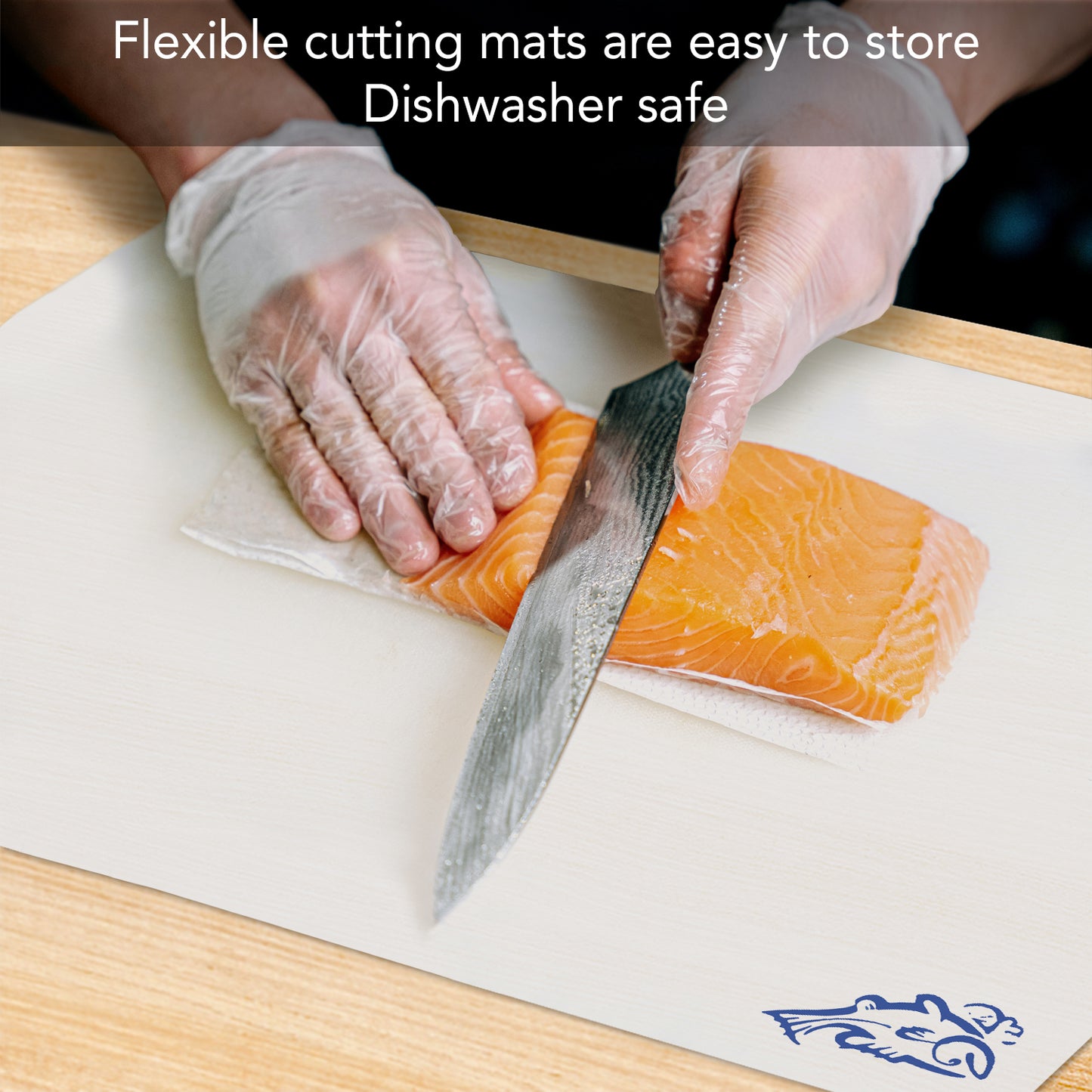 Cut N' Funnel Flexible Cutting Board Mats Set of 3, Clear Frosted with Food Icons, Made in the USA of BPA Free Food Grade Plastic, 11.5” x 15”