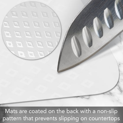 Cut N' Funnel Clear Non-Slip Flexible Plastic Cutting Board Mat 16" by 12" Made in the USA BPA Free Dishwasher Safe