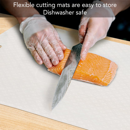 Cut N' Funnel Clear Non-Slip Flexible Plastic Cutting Board Mat 16" by 12" Made in the USA BPA Free Dishwasher Safe