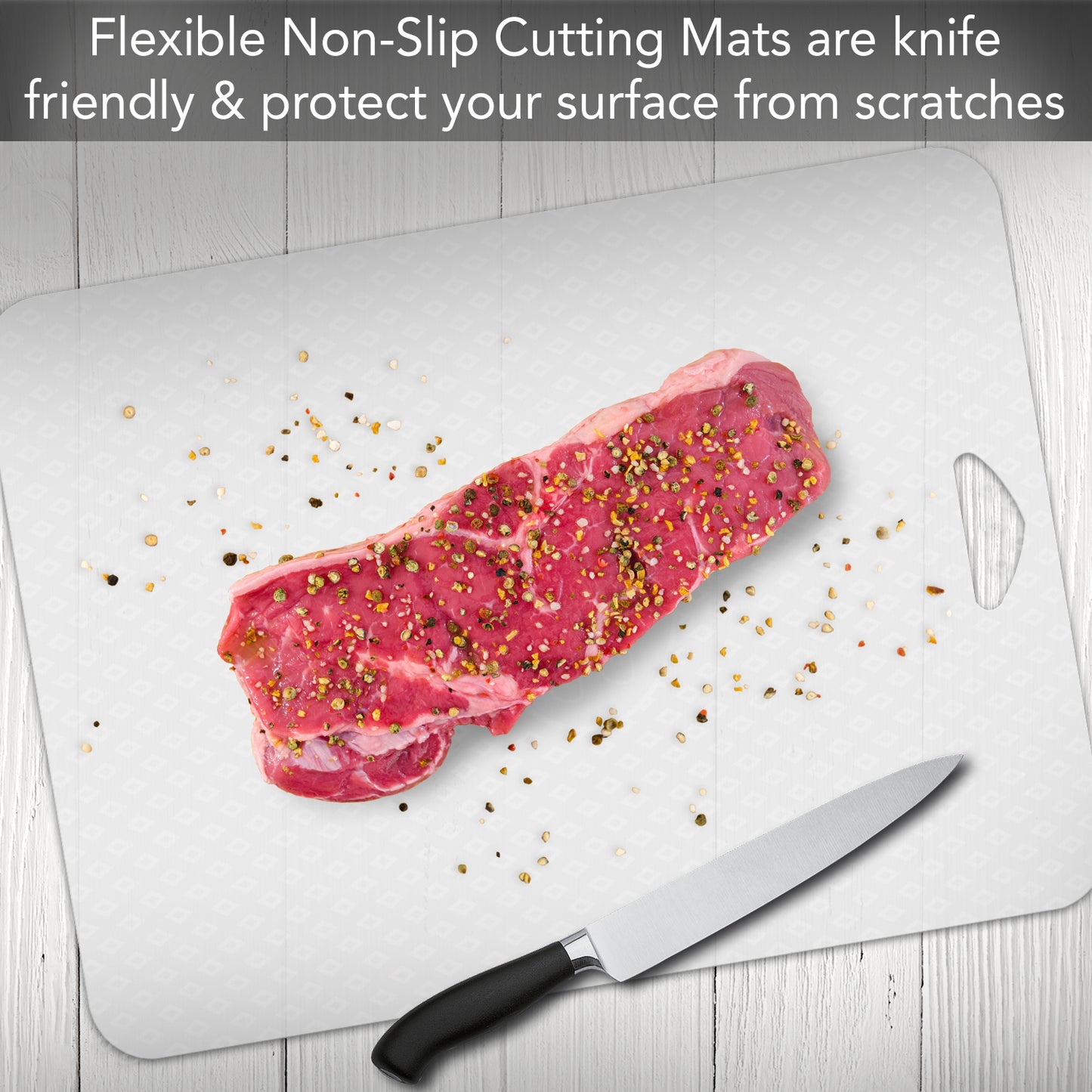 Cut N' Funnel Clear Non-Slip Flexible Plastic Cutting Board Mat 16" by 12" Made in the USA BPA Free Dishwasher Safe