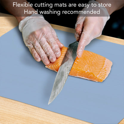 Cut N' Funnel Flexible Cutting Board Mats Set of 4, Assorted Color Coded, Made in the USA of BPA Free Food Grade Plastic, 11.5” x 15”