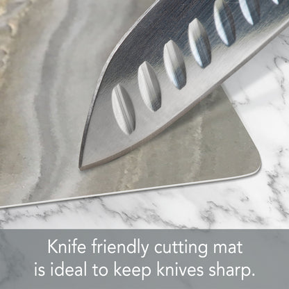 Cut N' Funnel Quartz, Designer Flexible Cutting Board Mat, 15" x 11.5", Made in the USA, Decorative, Flexible, Easy to Clean
