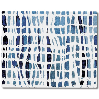 CounterArt Indigo Wavy Lines 3mm Tempered Glass Cutting Board 10” x 8” Manufactured in the USA