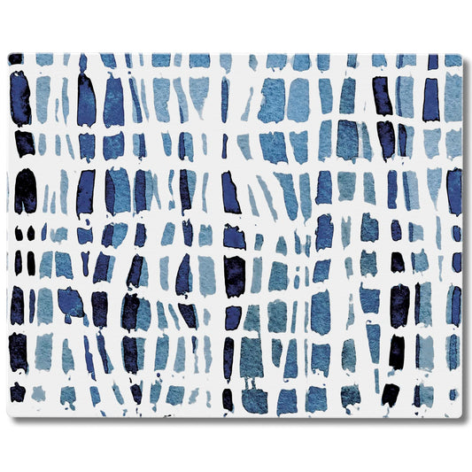 CounterArt Indigo Wavy Lines 3mm Tempered Glass Cutting Board 10” x 8” Manufactured in the USA