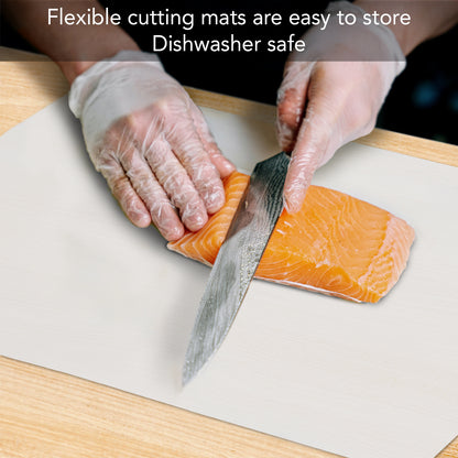 Cut N' Funnel Flexible Cutting Board Mats 1 Pack, Clear, Made in the USA of BPA Free Food Grade Plastic, 11.5” x 15”