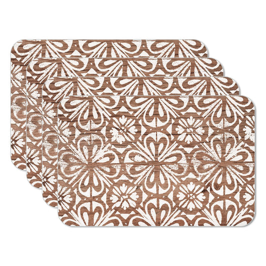 CounterArt Modern Farmhouse 4 Pack Reversible Easy Care Flexible Placemats Made in the USA