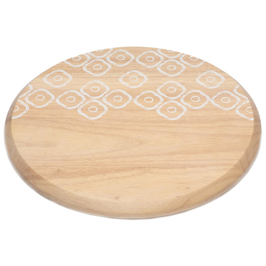 Thirstystone Whitewash Rubber Wood Lazy Susan Turntable 14" Diameter Condiment Caddy, Charcuterie Board, Serving Turntable