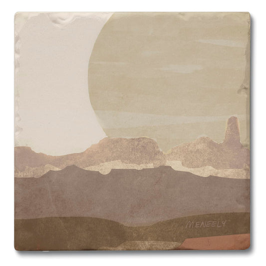 Thirstystone Mountain Sun 4 Pack Tumbled Tile Stone Coasters 4" Square Manufactured in the USA