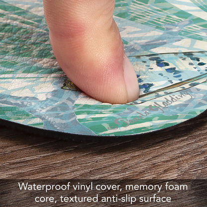 Counterart Oceana 30” x 20” Decorative Vinyl Comfort Floor Mat, Manufactured in The USA, Waterproof, Reduces Muscle Fatigue, Easily Wipes Clean