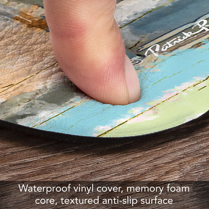 CounterArt Day at The Beach 30” x 20” Decorative Vinyl Comfort Kitchen Floor Mat, Manufactured in The USA