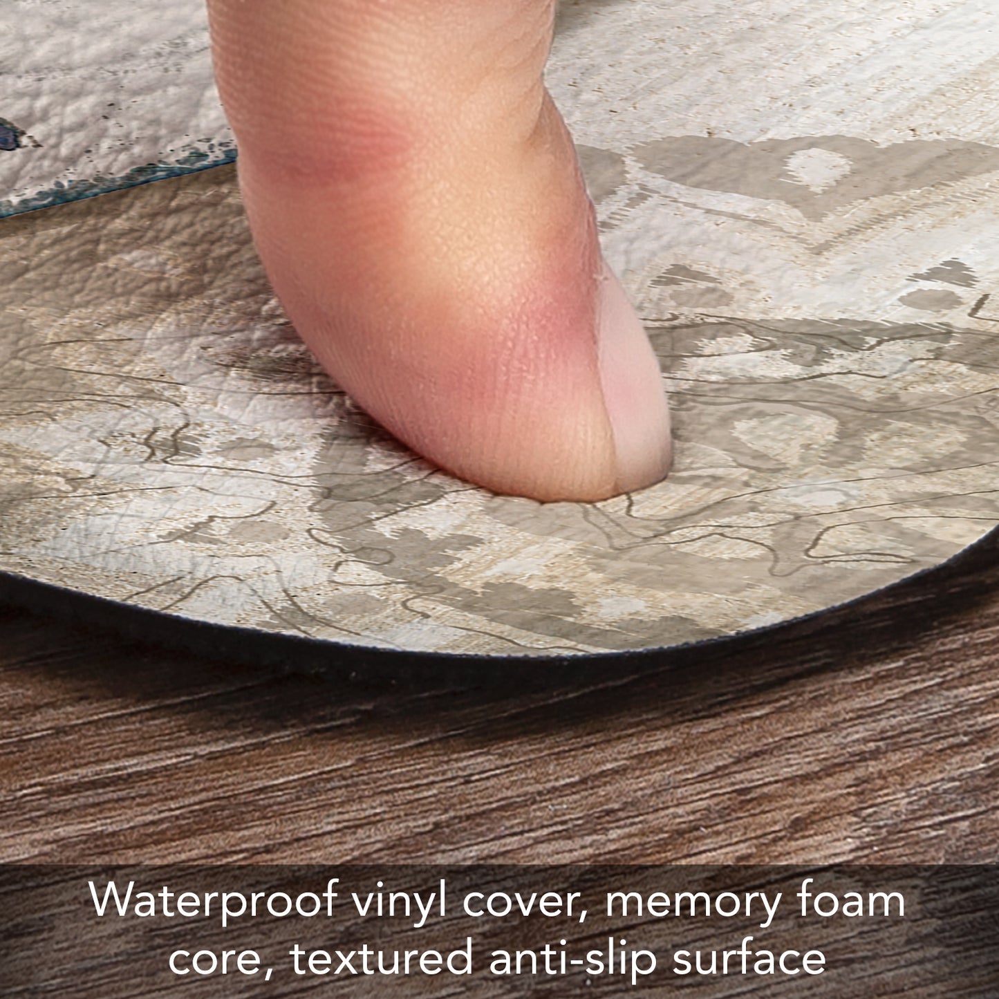 CounterArt Tide Pool Shells 30” x 20” Decorative Vinyl Comfort Floor Mat Manufactured in The USA, Waterproof, Easy to Clean