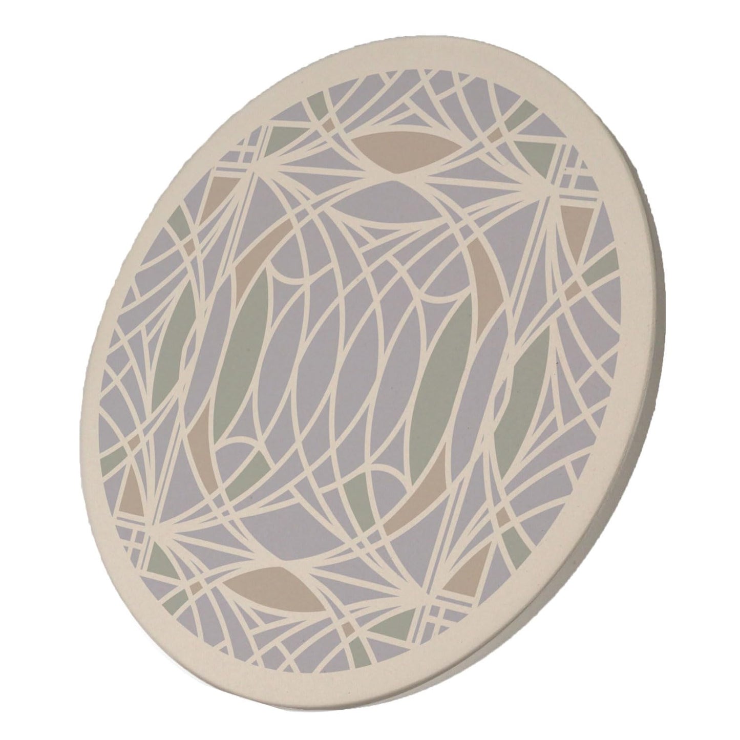 Blossom Design from F.L.W. Foundation on 8" Round Stone Trivet Manufactured in The USA Heat Tolerant Easily Wipes Clean