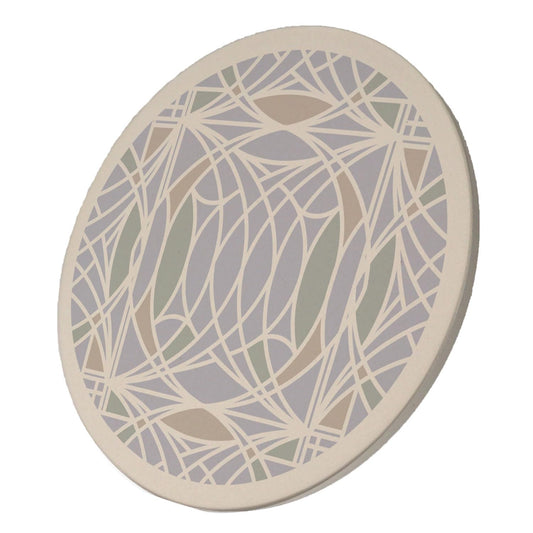 Blossom Design from F.L.W. Foundation on 8" Round Stone Trivet Manufactured in The USA Heat Tolerant Easily Wipes Clean