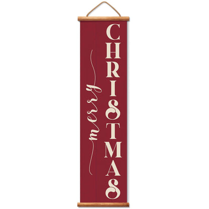 Highland Home Christmas Welcome Indoor/Outdoor Vinyl Hanging Entryway Sign Made in the USA Reusable Easy Wipes Clean Easy Storage
