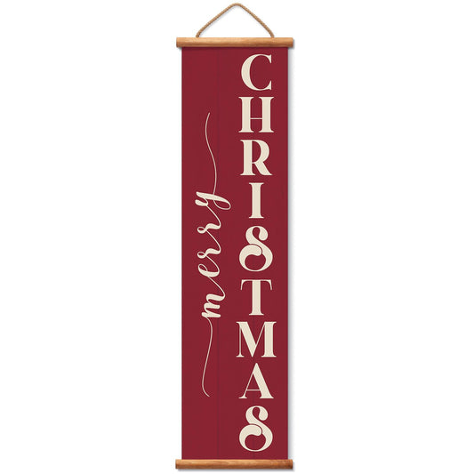 Highland Home Christmas Welcome Indoor/Outdoor Vinyl Hanging Entryway Sign Made in the USA Reusable Easy Wipes Clean Easy Storage