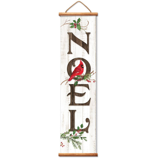 Highland Home Noel Indoor/Outdoor Vinyl Hanging Entryway Sign Made in the USA Reusable Easy Wipes Clean Easy Storage