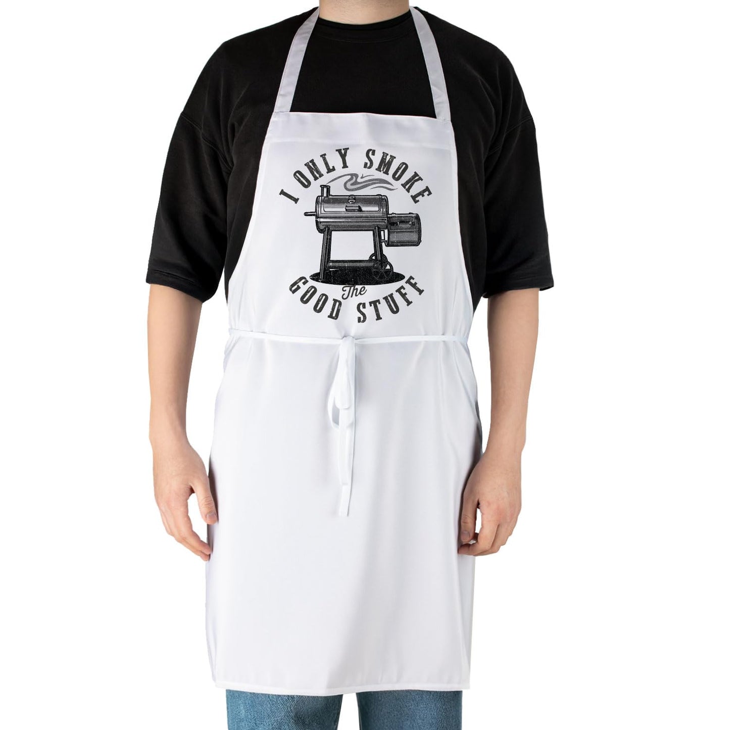 Counterart Only Smoke The Good Stuff Chef Apron Great for Baking, Grilling, and Everyday Cooking Printed with Cute Funny Quotes