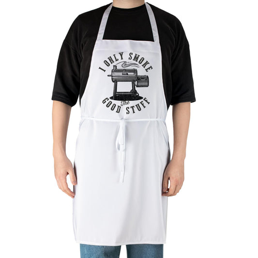 Counterart Only Smoke The Good Stuff Chef Apron Great for Baking, Grilling, and Everyday Cooking Printed with Cute Funny Quotes