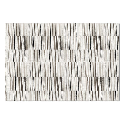 Highland Home Neutral Stripes Deco-Floormat, Decorative Mat, Designer Rug, Waterproof, Low Profile, Eco-Friendly Non Slip, Made in The USA