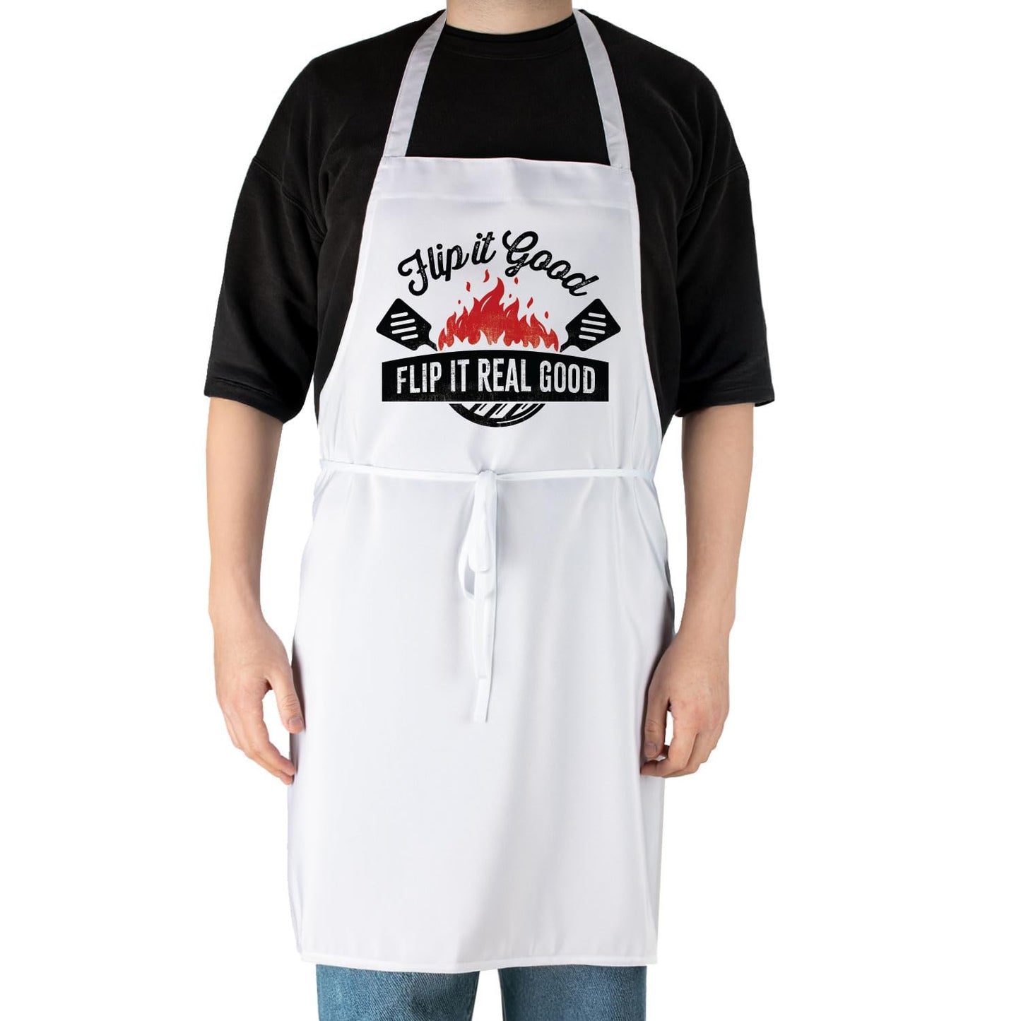 Counterart Flip It Real Good Chef Apron Great for Baking, Grilling, and Everyday Cooking Printed with Cute Funny Quotes