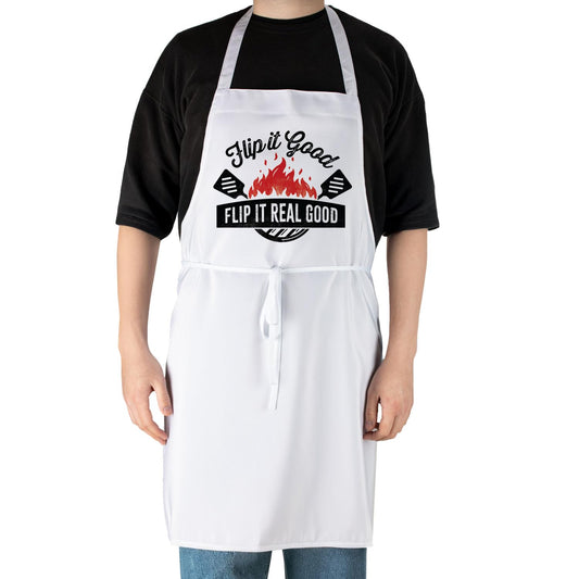 Counterart Flip It Real Good Chef Apron Great for Baking, Grilling, and Everyday Cooking Printed with Cute Funny Quotes