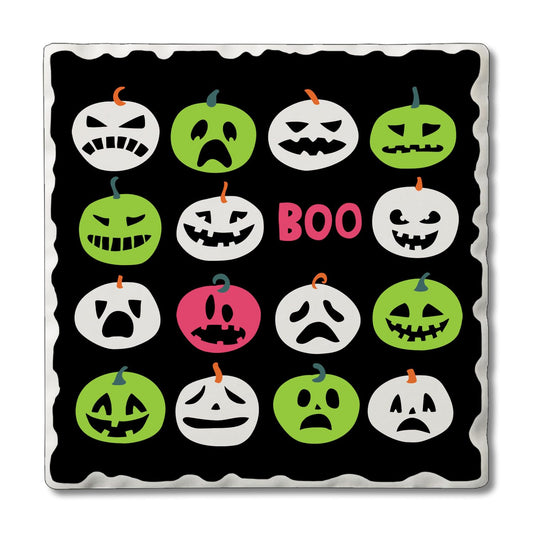 Thirstystone Boo Pumpkins Single Tumbled Tile Stone Coaster with Protective Cork Backing Manufactured in The USA 4" Square, Colorful, Artistiic, Easily Wipes Clean
