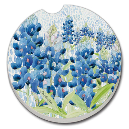 Thirstystone Blue Bonnet Field Single Absorbent Stone Coaster for Vehicle Cup Holder 2.6” Diameter Manufactured in The USA