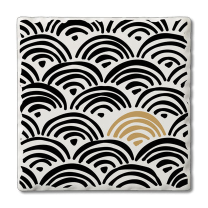 Thirstystone Arches Single Tumbled Tile Stone Coaster with Protective Cork Backing Manufactured in The USA 4" Square, Colorful, Artistic, Easily Wipes Clean