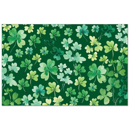 CounterArt Shamrocks 24 Premium Paper Placemats in Resealable Storage Bag Made in The USA