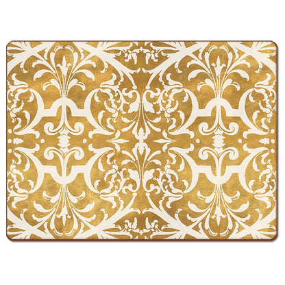 CounterArt Gilded Premium Decorative Hardboard Tabletop Placemats 4-Pack Manufactured in The USA Heat Tolerant and Easily Wipes Clean