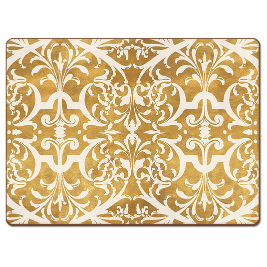 CounterArt Gilded Premium Decorative Hardboard Tabletop Placemats 4-Pack Manufactured in The USA Heat Tolerant and Easily Wipes Clean