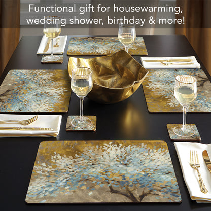 CounterArt A Thousand Lifetimes Premium Decorative Hardboard Tabletop Placemats 4-Pack Manufactured in The USA Heat Tolerant and Easily Wipes Clean