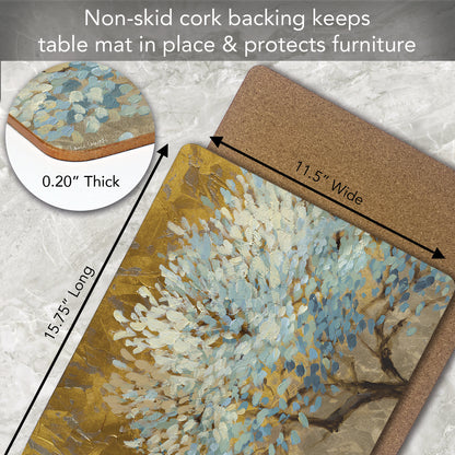 CounterArt A Thousand Lifetimes Premium Decorative Hardboard Tabletop Placemats 4-Pack Manufactured in The USA Heat Tolerant and Easily Wipes Clean