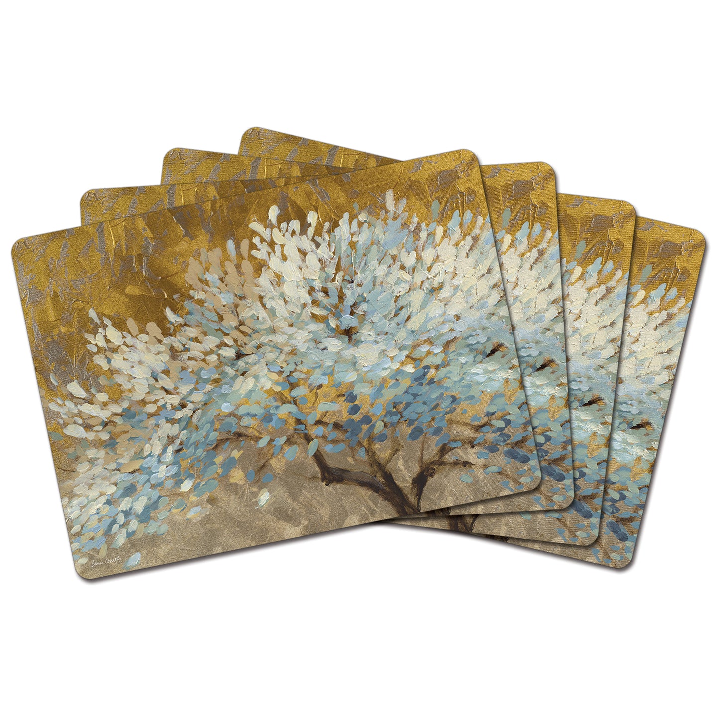Cala Home Thousand Lifetimes Premium Decorative Hardboard Placemats 4 Pack Manufactured in the USA