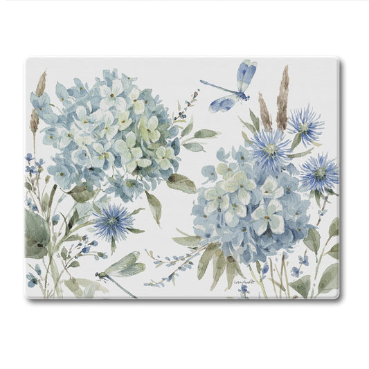 CounterArt Bohemian Blue 3mm Tempered Glass Cutting Board 10” x 8” Manufactured in the USA