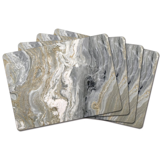 Cala Home Quartz Premium Decorative Hardboard Placemats 4 Pack Manufactured in the USA