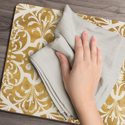 CounterArt Gilded Premium Decorative Hardboard Tabletop Placemats 4-Pack Manufactured in The USA Heat Tolerant and Easily Wipes Clean