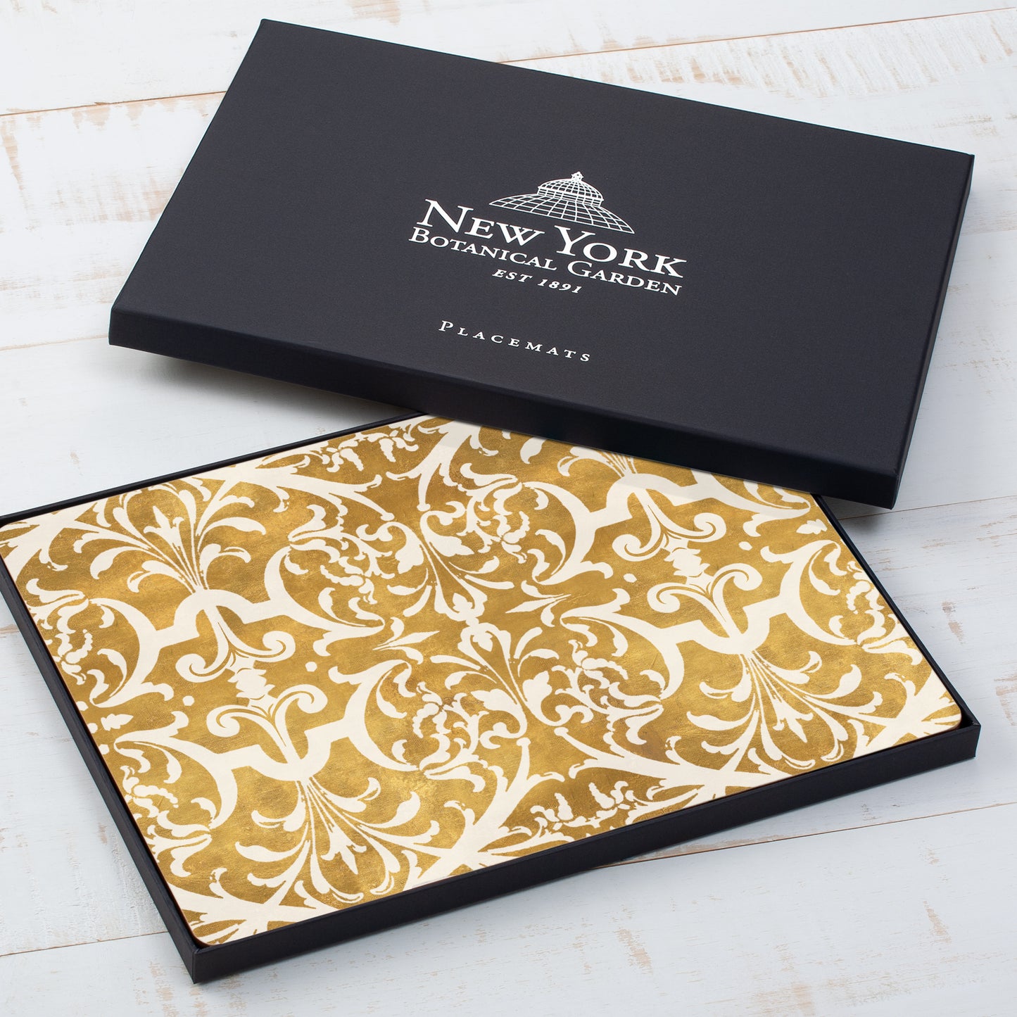 CounterArt Gilded Premium Decorative Hardboard Tabletop Placemats 4-Pack Manufactured in The USA Heat Tolerant and Easily Wipes Clean