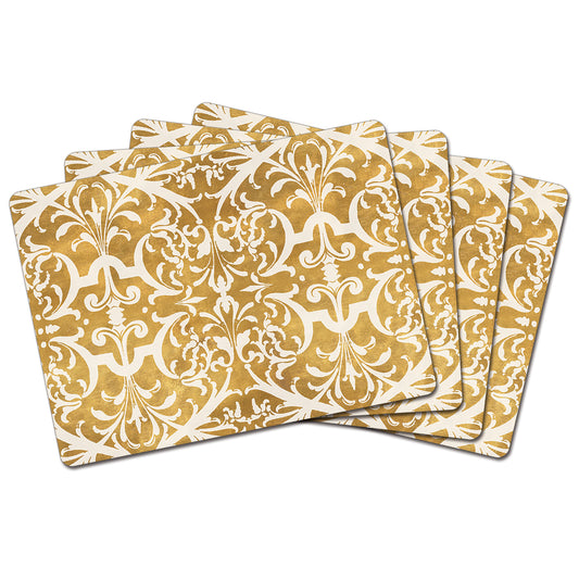 Cala Home Gilded Premium Decorative Hardboard Placemats 4 Pack Manufactured in the USA