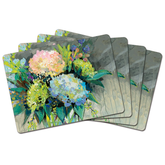 Cala Home Garden Hydrangeas Premium Decorative Hardboard Placemats 4 Pack Manufactured in the USA