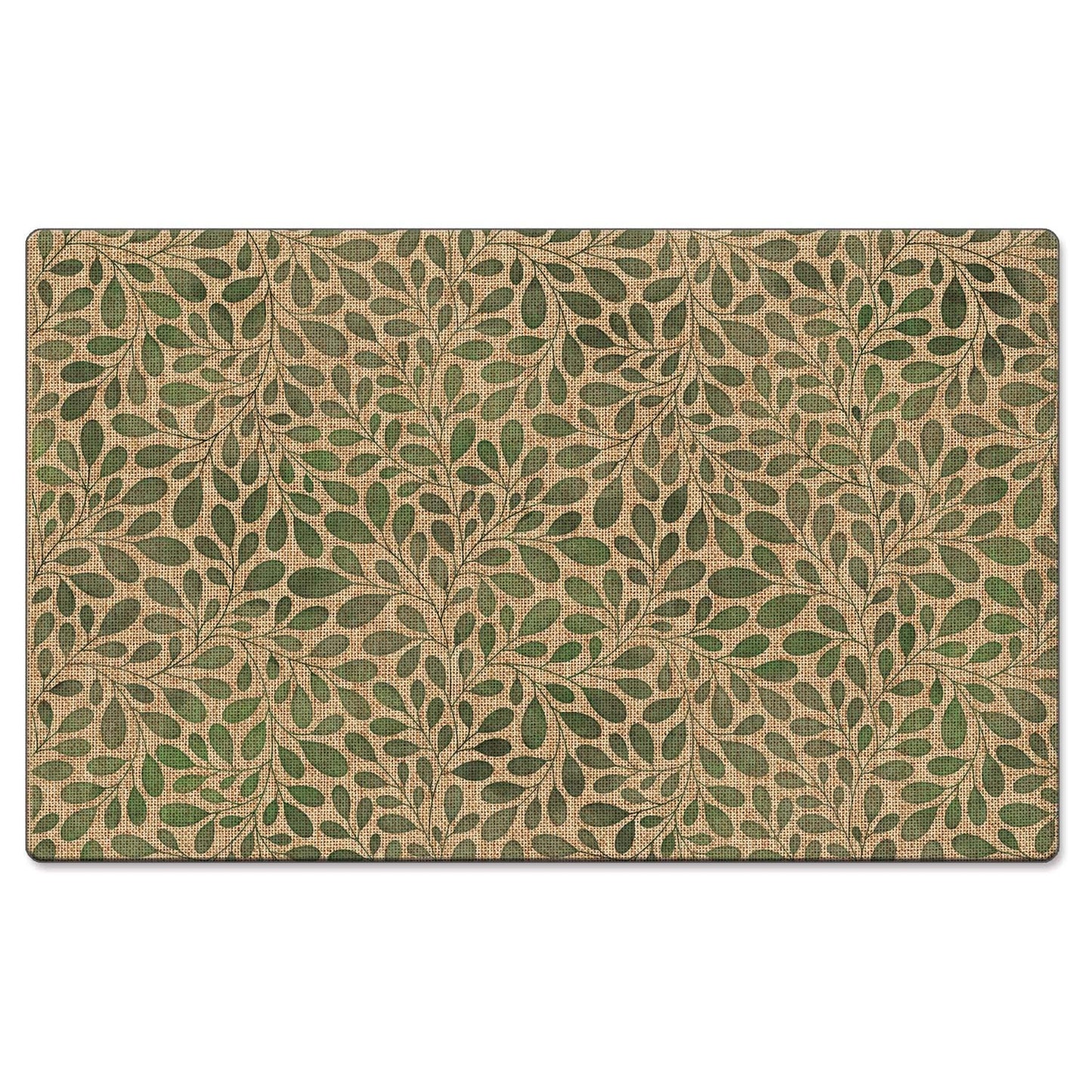 Counterart Verde Garden Decorative Indoor/Outdoor Natural Linen Look Floor Mat with Recycled Rubber Back Manufactured in The USA 29.5” x 17.75”