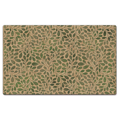 Counterart Verde Garden Decorative Indoor/Outdoor Natural Linen Look Floor Mat with Recycled Rubber Back Manufactured in The USA 29.5” x 17.75”
