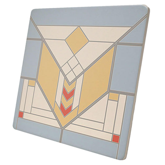Frank Lloyd Wright's Lake Geneva Design on 8" Square Stone Trivet Manufactured in The USA Heat Tolerant Easily Wipes Clean