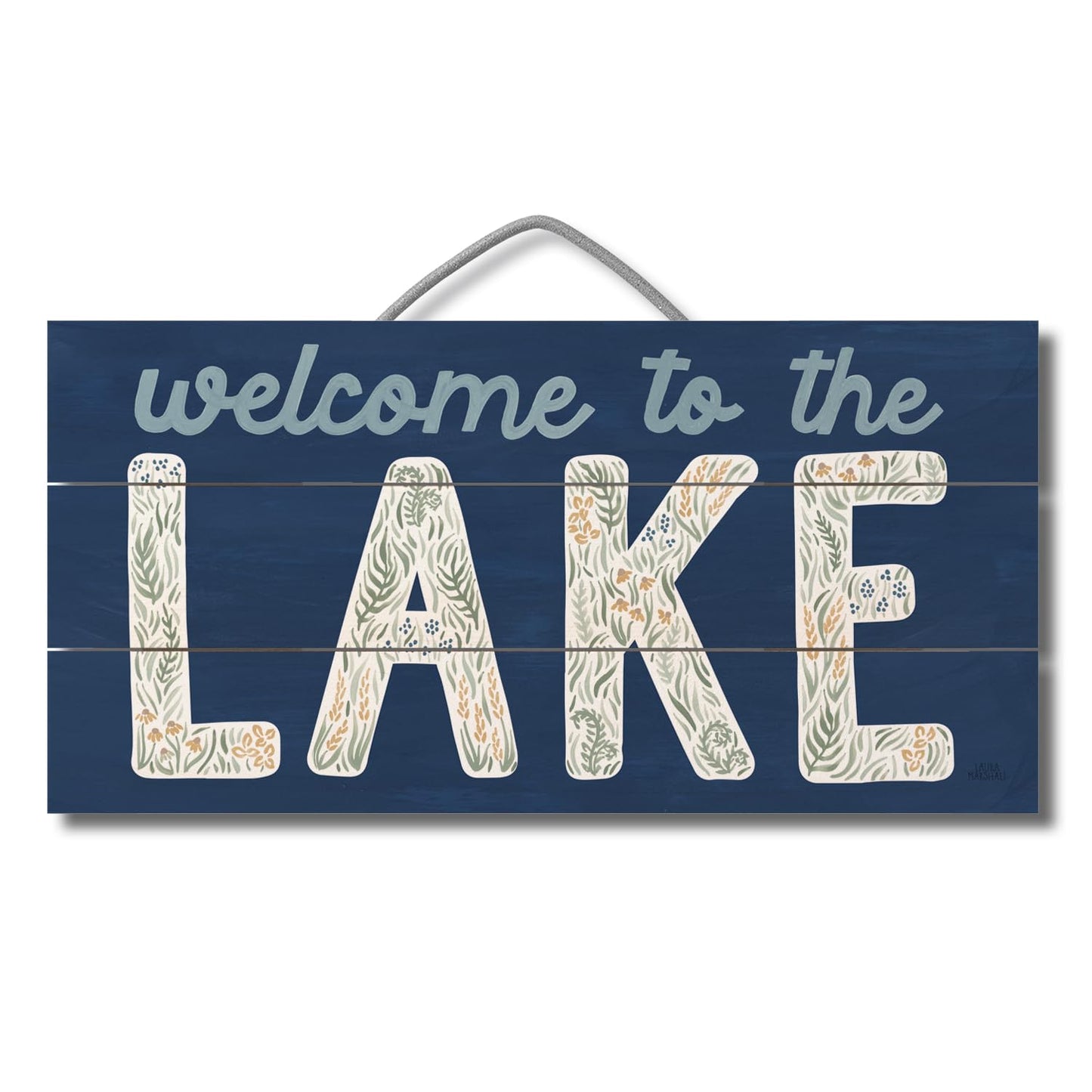 Highland Home Lakeside Days Decorative Slatted Pallet Wood Sign 12" by 6" Features Wire Hanger That Doubles As An Easel