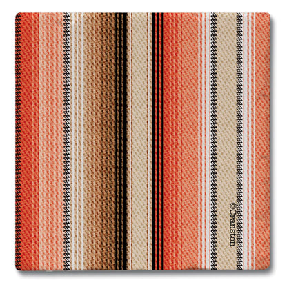 Thirstystone Southwest Orange Stripe 4 Pack Tumbled Tile Stone Coasters 4" Square Manufactured in the USA