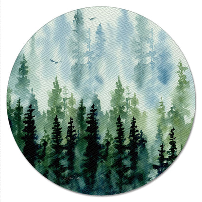 CounterArt Misty Tree Line View 4mm Tempered Glass Lazy Susan Turntable 13" Diameter
