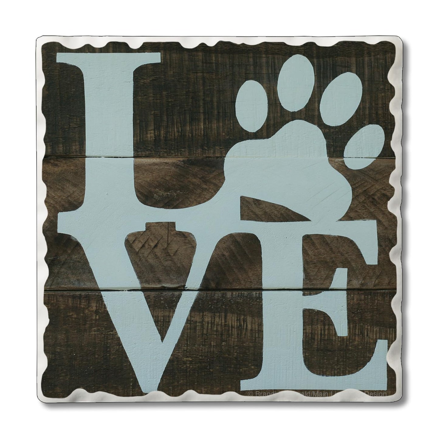 Thirstystone Love Pets 4 Pack Tumbled Tile Stone Coasters 4" Square Manufactured in the USA