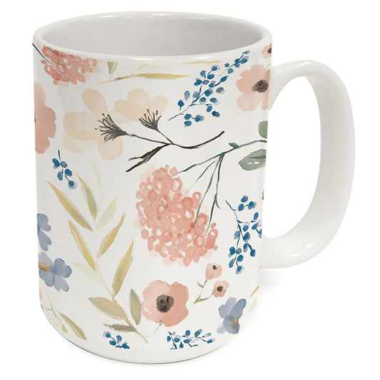 Highland Home Meadow Large Decorative Ceramic Mug 15 oz. Manufactured in the USA